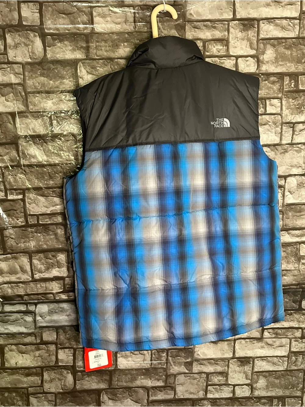 NWT The North Face Kids Black & Blue Plaid Insulated Vest Youth XL